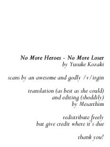 NO MORE LOSER scanlation credits